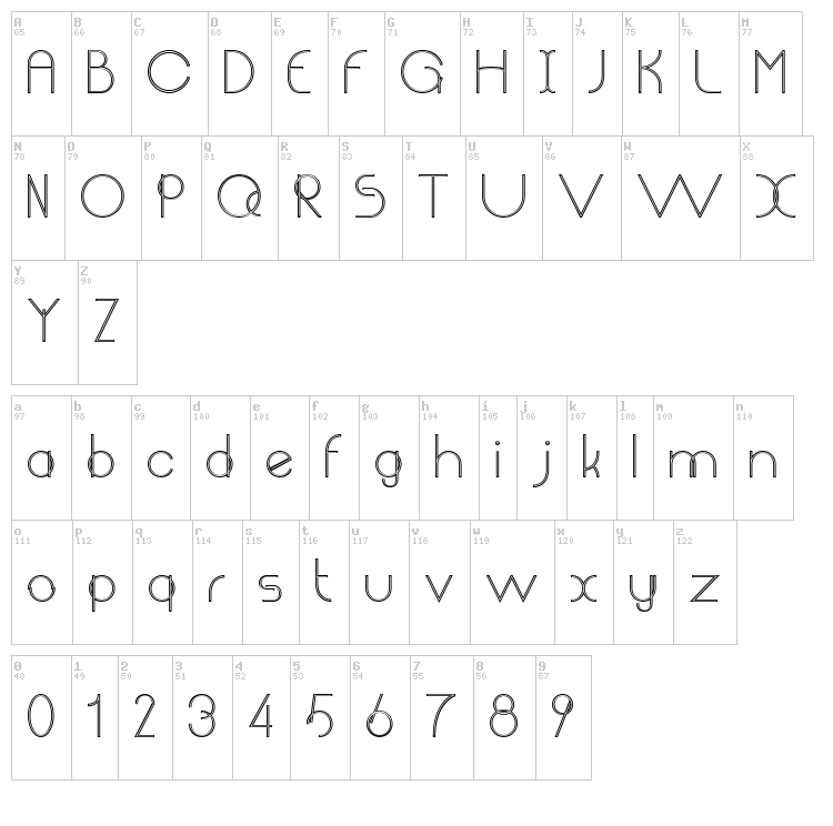 Chempaka font map